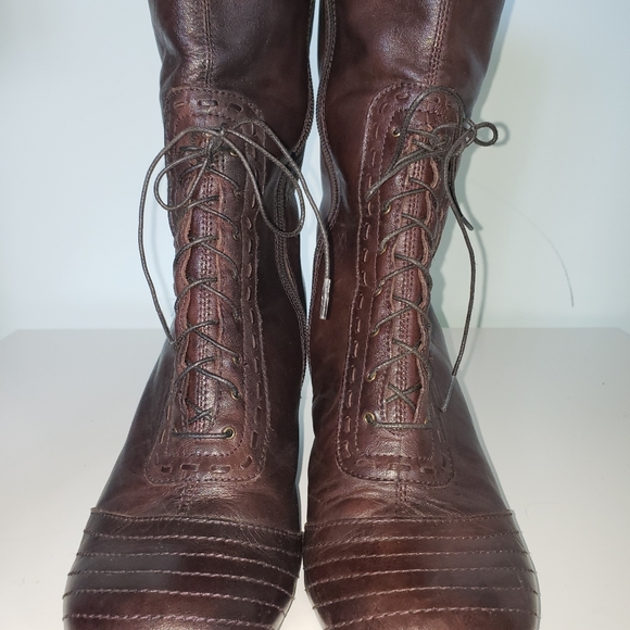 Spring wedge lace up boots - Picture 5 of 6